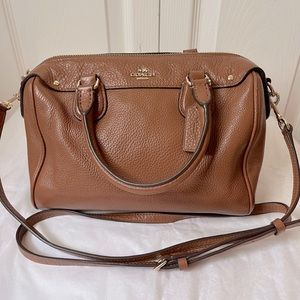 EUC Coach Mini Satchel- Cross Body- Tan Pebble Leather